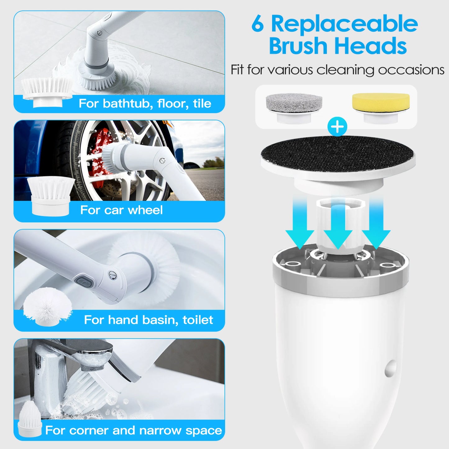 YUKTI WORLD - ELECTRIC CLEANING SCRUBBER RECHARGABLE - SHIPS IN 7-15 DAYS. TRACKING NUMBER PROVIDED