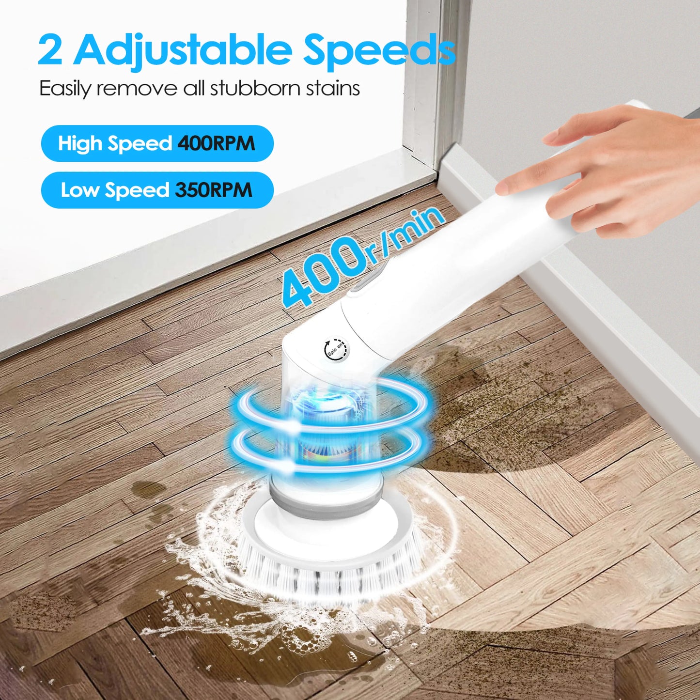 YUKTI WORLD - ELECTRIC CLEANING SCRUBBER RECHARGABLE - SHIPS IN 7-15 DAYS. TRACKING NUMBER PROVIDED