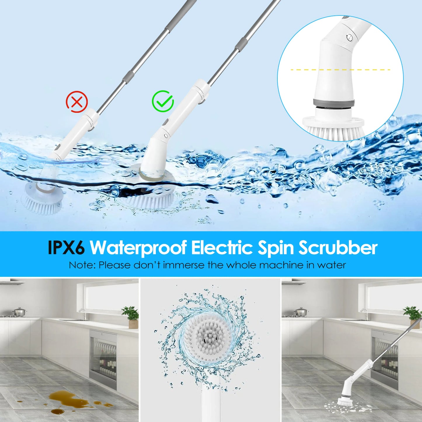 YUKTI WORLD - ELECTRIC CLEANING SCRUBBER RECHARGABLE - SHIPS IN 7-15 DAYS. TRACKING NUMBER PROVIDED
